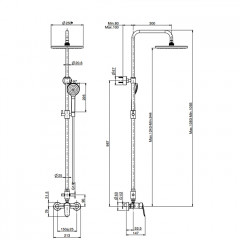 Fima Carlo Frattini Colonne doccia Душевая стойка, верхний душ 25см., со смесителем, с держателем и ручным душем, цвет: золото