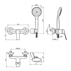 FIMA|Carlo Frattini Serie 4 Смеситель для душа внешнего монтажа, с душевым комплектом, цвет хром