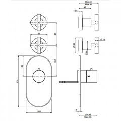 Fima Carlo Frattini Maxima Смеситель для душа, встраиваемый, термостатический, с переключателем на 2 выхода, цвет: хром