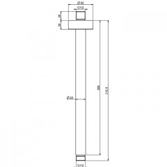 FIMA|Carlo Frattini Wellness Держатель верхнего душа 300 мм., потолочный монтаж, цвет хром