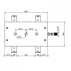 FIMA|Carlo Frattini Wellness Верхний душ Modular 350х200 мм., с форсунками для мелкого распыления воды, встраиваемый в потолок, цвет хром