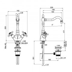FIMA|Carlo Frattini Elizabeth Смеситель для раковины на 1 отверстие, с вращающимся изливом, цвет хром