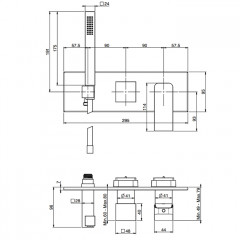 Fima Carlo Frattini Fit Смеситель для душа, встраиваемый, на 2 источника, с ручным душем, цвет: чёрный матовый