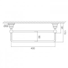 Fima Carlo Frattini Accessori Полотенцедержатель 30см., подвесной, цвет: золото