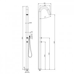 Fima Carlo Frattini Outdoor Душевая колонна с одним выходом OUTSIDE, цвет: нержавеющая сталь