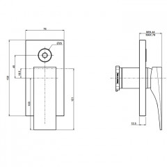 Fima Carlo Frattini Zeta Смеситель для душа, встраиваемый, с переключателем на 2 выхода, цвет: чёрный матовый