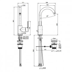 FIMA|Carlo Frattini Mast Смеситель для раковины, вращающийся излив, с донным клапаном, цвет золото