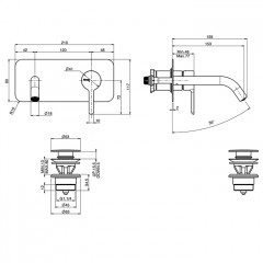 Fima Carlo Frattini Snap Cмеситель для раковины, встраиваемый, цвет: чёрный матовый