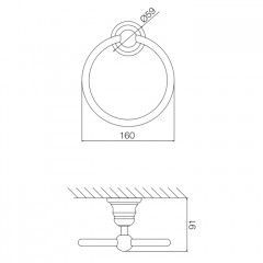 Fima Carlo Frattini Accessori Полотенцедержатель-кольцо, подвесной, цвет: золото
