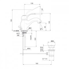 FIMA|Carlo Frattini Lamp Смеситель для раковины, на 1 отверстие, с донным клапаном, цвет хром