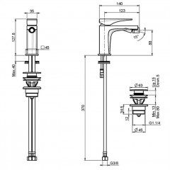 FIMA|Carlo Frattini Zeta Смеситель для биде, с донным клапаном click-clack, цвет хром