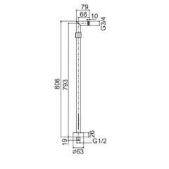 FIMA|Carlo Frattini Wellness Комплект труб для монтажа смесителя на пол, с держателем ручного душа, цвет хром