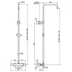 Fima Carlo Frattini Colonne doccia Смеситель для душа, с душевой штангой, цвет: чёрный матовый
