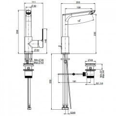 Fima Carlo Frattini Mast Cмеситель для раковины, на 1 отв., с литьевым вращающимся изливом, цвет: чёрный матовый