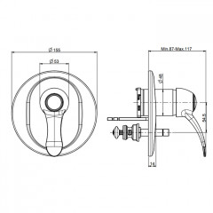 Fima Carlo Frattini Lamp Смеситель для душа, встраиваемый, с переключателем на 2 потока, цвет: золото