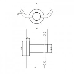 Fima Carlo Frattini Accessori Крючок двойной, подвесной, цвет: золото