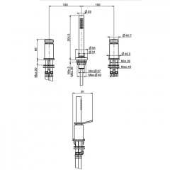 Fima Carlo Frattini Flo Смеситель на борт ванны, на 3 отв., с ручным душем, цвет: хром