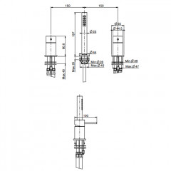 FIMA|Carlo Frattini Spillo Steel Смеситель на борт ванны двойной, без излива, с душевым комплектом, цвет INOX