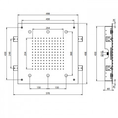 FIMA|Carlo Frattini Wellness Верхний душ Harmonia 500x500 мм., встраиваемый в потолок, 2 режима: дождь, 6 форсунок мелкого распыления воды; цвет хром