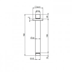 Fima Carlo Frattini Soffioni Кронштейн для верхнего душа, потолочный, 15см- 1/2", цвет: чёрный матовый