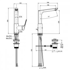 FIMA|Carlo Frattini Serie 4 Смеситель для раковины, вращающийся излив, с донным клапаном, цвет хром