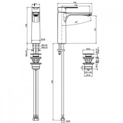 Fima Carlo Frattini Mast Смеситель для раковины, на 1 отв., высокий h: 20.5см., цвет: золото
