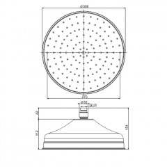FIMA|Carlo Frattini Wellness Верхний душ из латуни 300 мм., цвет золото