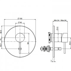 FIMA|Carlo Frattini Spillo Steel Смеситель для душа встроенный, с переключателем на 2 источника, внешняя часть, цвет INOX
