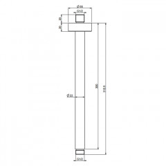 Fima Carlo Frattini Soffioni Кронштейн для верхнего душа, потолочный, 30см- 1/2", цвет: золото
