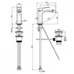 Fima Carlo Frattini Fit Смеситель для биде, на 1 отв., с донным клапаном, цвет: хром