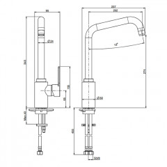 Fima Carlo Frattini Kitchen Смеситель для кухни, на 1 отв., цвет: чёрный матовый