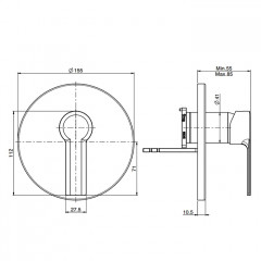 Fima Carlo Frattini, Bathroom Mast Смеситель для душа, встраиваемый,на 1 отв., без внутр. части, цвет-хром