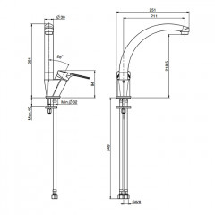Fima Carlo Frattini Kitchen Смеситель для кухни, на 1 отв., Serie 4, цвет: хром