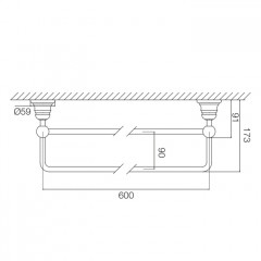 Fima Carlo Frattini Accessori Полотенцедержатель 40см., подвесной, цвет: золото