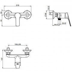 FIMA|Carlo Frattini Serie 4 Смеситель для душа внешнего монтажа, цвет хром