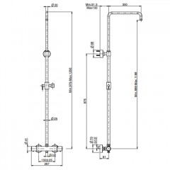 FIMA|Carlo Frattini Wellness Смеситель для душа внешнего монтажа, термостатический, с душевой стойкой, цвет хром