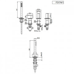 FIMA|Carlo Frattini So Смеситель на борт ванны двойной, без излива, без ручек, с душевым комплектом, цвет хром