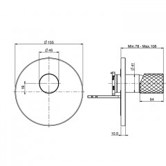 Fima Carlo Frattini Spillo Tech Смеситель для душа, встраиваемый, цвет: чёрный матовый