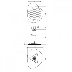 Fima Carlo Frattini Soffioni Верхний душ 49х40см., потолочный 30см., Cloud, цвет: чёрный матовый