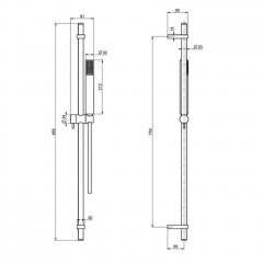 FIMA|Carlo Frattini Wellness Душевая штанга c ручным душем и шлангом 1500 мм., цвет брашированное золото