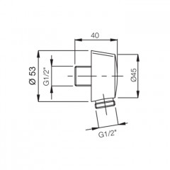 Fima Carlo Frattini Wellness Подвод воды 1/2", цвет: чёрный матовый