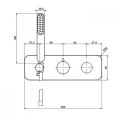 Fima Carlo Frattini Nomos Go Смеситель для душа, встраиваемый, на 2 источника, с ручным душем, цвет: хром
