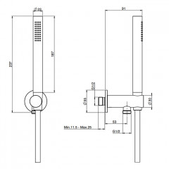Fima Carlo Frattini Set doccia Душевой гарнитур, ручной душ с держателем и шланогом 150см., цвет: золото