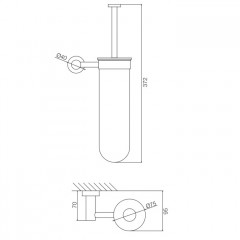 FIMA|Carlo Frattini Rotola Ершик настенный, стеклянный, цвет хром
