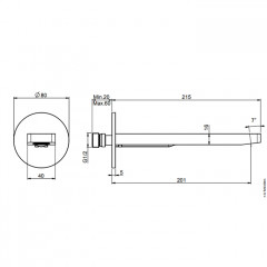 Fima Carlo Frattini Mast Излив для ванны, настенный, 20см., цвет: золото