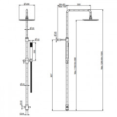 FIMA|Carlo Frattini Wellness Душевая стойка с верхним душем 250 мм. и душевым комплектом, цвет хром