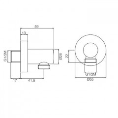 FIMA|Carlo Frattini Wellness Подвод воды 1/2", цвет хром