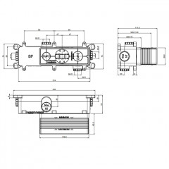 FIMA|Carlo Frattini Внутренняя часть встраваемого смесителя для душа на 2 выхода
