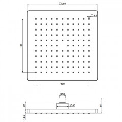 Fima Carlo Frattini Soffioni Верхний душ 25х25см., цвет: чёрный матовый