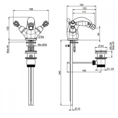 Fima Carlo Frattini Herend Смеситель для биде, на 1 отв., цвет: золото